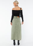 product Mcguane Denim Midi Skirt Green Princess Polly  Maxi 