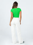 back view of model wearing Princess Polly Archer Pants Corduroy White 