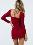 product Princess Polly Square Neck  Stassie Mini Dress Burgundy