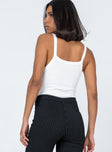 back view of model wearing Princess Polly Lindsey Bodysuit White Sleeveless Scoop Neck 