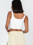 back view of model wearing Princess Polly Bryleigh Top White Sleeveless Square Neck 