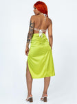 back view of model wearing Princess Polly Siesta Midi Skirt Green Midi Skirts 