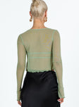 product Princess Polly Full Sleeves Asymmetric Neckline  Tasia Long Sleeve Top Green