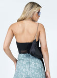 back view of model wearing Princess Polly Dillion Bodysuit Black Sleeveless straight 