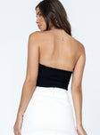 back view of model wearing Princess Polly Marishka Bodysuit Black Sleeveless Sweetheart 