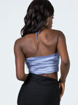 back view of model wearing Princess Polly Odette Top Blue 