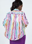 back view of model wearing Princess Polly Vince Shirt Multi 