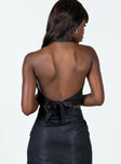 back view of model wearing Princess Polly Kristina Top Black 