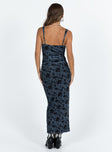 product Princess Polly Asymmetric Neckline  Cotter Maxi Dress Blue Floral