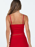 product Princess Polly Sleeveless Asymmetric Neckline  Back 2k Top Red