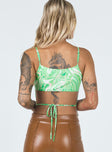 back view of model wearing Princess Polly Slater Top Green 