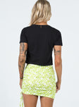 back view of model wearing Princess Polly Cinzia Mini Skirt Green 