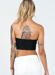 back view of model wearing Princess Polly Karlee Top Black 