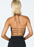 back view of model wearing Princess Polly Aroya Top Black 