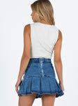 product Rescue Me Pleat Mini Skirt Denim Princess Polly  Mini Skirts 