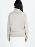 product Oswin Turtleneck Sweater Oatmeal Princess Polly  