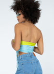 back view of model wearing Princess Polly Deven Top Blue / Green 