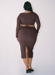 product Princess Polly Crew Neck  Nolan Midi Dress Brown Curve