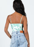 back view of model wearing Princess Polly Jesson Bodysuit Multi Sleeveless Square Neck 