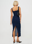 Front view of model wearing  front Princess Polly Scoop Neck  Hollas Maxi Dress Blue