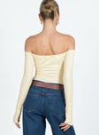 Weaver Off Shoulder Bodysuit Cream