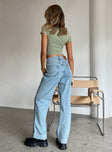 product Princess Polly High Waisted  Ollie Straight Leg Jean Light Wash Denim