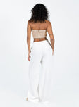 back view of model wearing Princess Polly Morland Pants White High Waisted Pants 