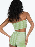 product Princess Polly Sleeveless Asymmetric Neckline  Pool Party Knit Top Green Stripe