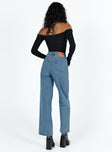 product Princess Polly High Waisted  Booran Wide Leg Mid Wash Denim Jean