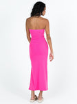 product Princess Polly Asymmetric Neckline  Panama Strapless Maxi Dress Hot Pink