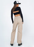 product Princess Polly High Waisted  Miami Vice Pants Beige