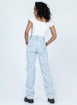 Front view of model wearing  front Princess Polly High Waisted  Bertie High Rise Wide Leg Jean