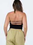 back view of model wearing Princess Polly Melani Top Black 