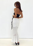 Front view of model wearing  front Natoma Lace Bias Cut Maxi Skirt White Princess Polly  Midi Skirts 