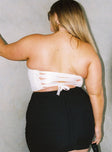 back view of model wearing Princess Polly Endless Love Corset Top White Curve Sleeveless Sweetheart 