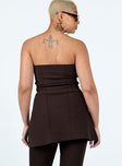 product Princess Polly Sleeveless Asymmetric Neckline  Anderson Strapless Top Brown