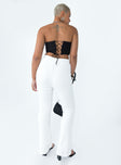 back view of model wearing Princess Polly Walking On Air Pants White 