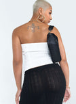 back view of model wearing Princess Polly Fierra Corset White Sleeveless Square Neck 