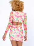 back view of model wearing Princess Polly Nolan Mini Dress Floral 