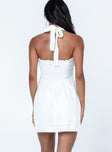 back view of model wearing Princess Polly Rhea Mini Dress White Square Neck 