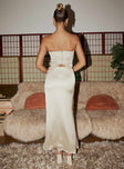 back view of model wearing Princess Polly Suga Maxi Skirt Cream Maxi 