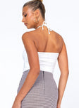 back view of model wearing Princess Polly Loriella Ring Detail Crop Top White 