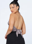 back view of model wearing Princess Polly Genesis Top Brown 