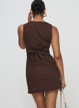 Rodrigo Button Through Mini Dress Chocolate