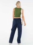 product Princess Polly High Waisted Pants  Cayman Pants Deep Navy / White