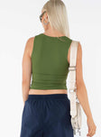 product Princess Polly Sleeveless Square Neck  Back In Time Top Olive