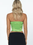 product Princess Polly Sleeveless Asymmetric Neckline  In The Moment Strapless Top Green