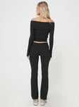 Front view of model wearing  front Princess Polly High Waisted Pants  Westaway Pants Black