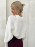 back view of model wearing Princess Polly Aviana Cardigan White Cropped 