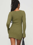 Osment Long Sleeve Knit Mini Dress Olive